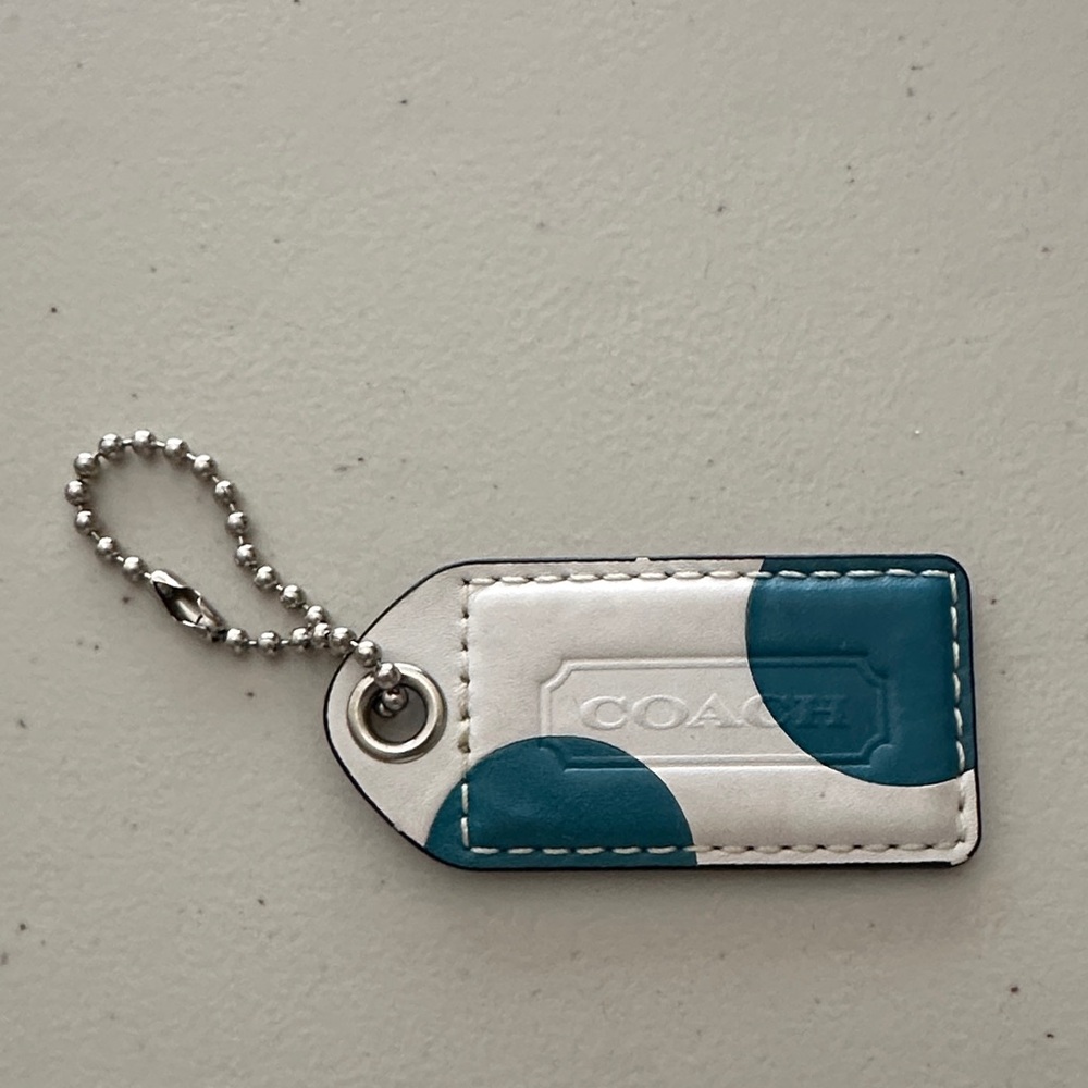 Coach Teal and White hang Tag